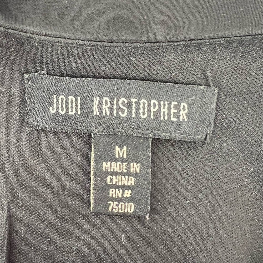 Jodi Kristopher black cocktail mini dress style Estilo silver sequin straps M - Picture 7 of 11